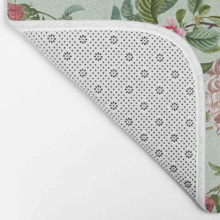 Persimmon Botanical Bloom Mint Green  Bath Mat Gallery Image 2