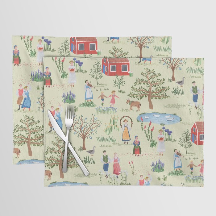 Swedish Folk Art - Midsummer Placemat Gallery Image 1