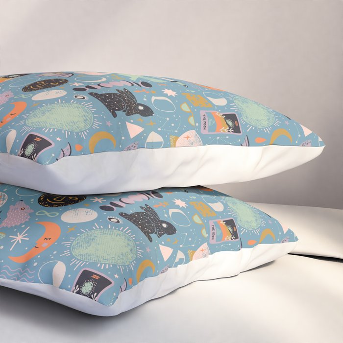 Lunar Pattern: Blue Moon Pillow Sham Gallery Image 3