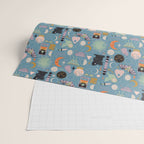 Lunar Pattern: Blue Moon Wrapping Paper Gallery Image 2