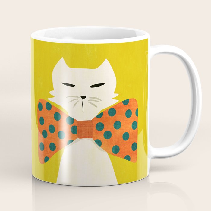 Cat with incredebly oversized humongous bowtie Coffee Mug Gallery Image 1
