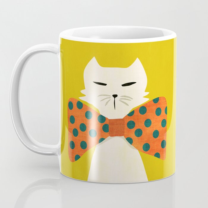 Cat with incredebly oversized humongous bowtie Coffee Mug Gallery Image 3