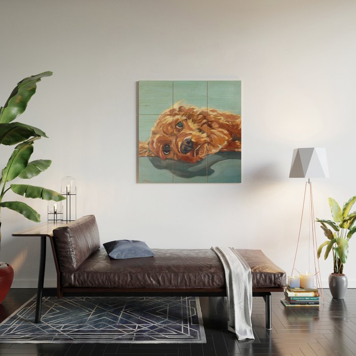 Newton the Lounging Cocker Spaniel Wood Wall Art Gallery Image 2