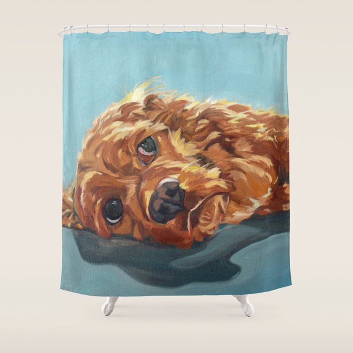 Newton the Lounging Cocker Spaniel Shower Curtain Gallery Image 1
