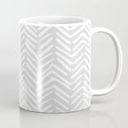 Abstract Herringbone, Striped Pattern, Gray and White Coffee Mug Gallery Image 1