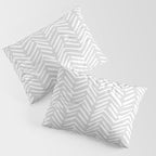 Abstract Herringbone, Striped Pattern, Gray and White Pillow Sham Gallery Image 3