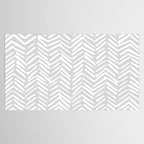 Abstract Herringbone, Striped Pattern, Gray and White Tablecloth Gallery Image 2