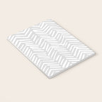 Abstract Herringbone, Striped Pattern, Gray and White Notebook Gallery Image 3