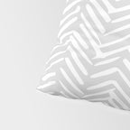 Abstract Herringbone, Striped Pattern, Gray and White Pillow Sham Gallery Image 4
