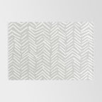Abstract Herringbone, Striped Pattern, Gray and White Rug Gallery Image 2