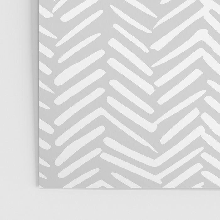 Abstract Herringbone, Striped Pattern, Gray and White Poster Gallery Image 3