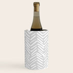 Abstract Herringbone, Striped Pattern, Gray and White Wine Chiller Gallery Image 2