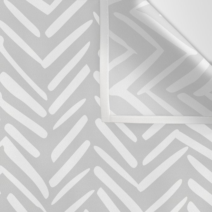 Abstract Herringbone, Striped Pattern, Gray and White Wall Tapestry Gallery Image 3