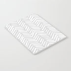 Abstract Herringbone, Striped Pattern, Gray and White Notebook Gallery Image 2