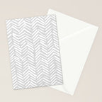 Abstract Herringbone, Striped Pattern, Gray and White Stationery Card Gallery Image 2