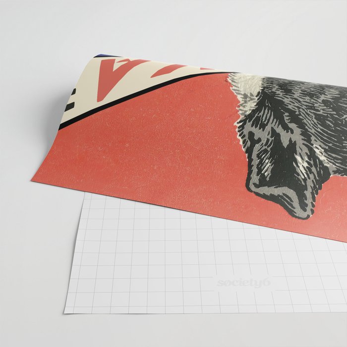 Laika, first space dog â Soviet vintage space poster [Sovietwave] Wrapping Paper Gallery Image 2