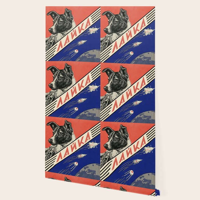 Laika, first space dog â Soviet vintage space poster [Sovietwave] Wallpaper Gallery Image 2