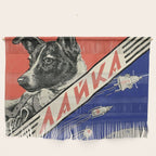 Laika, first space dog â Soviet vintage space poster [Sovietwave] Wall Hanging Gallery Image 1