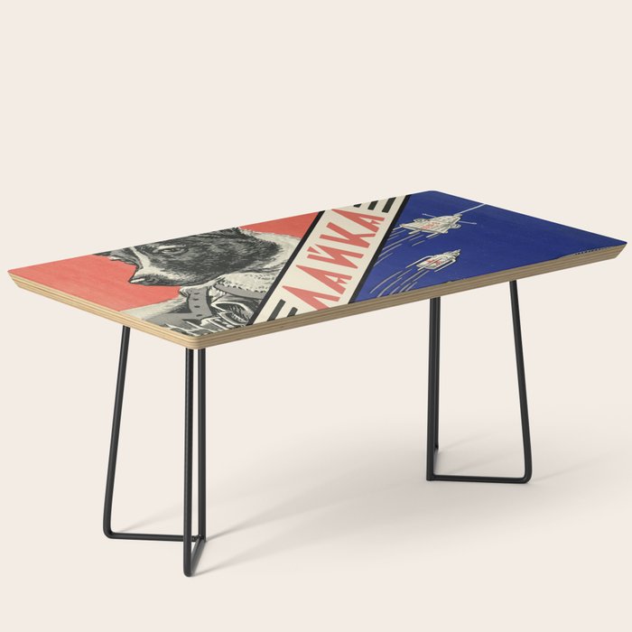 Laika, first space dog â Soviet vintage space poster [Sovietwave] Coffee Table Gallery Image 1
