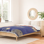 Laika, first space dog â Soviet vintage space poster [Sovietwave] Duvet Cover Gallery Image 2