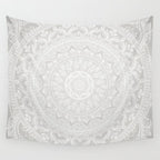 Mandala Soft Gray Wall Tapestry Gallery Image 4