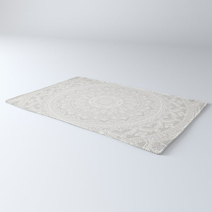Mandala Soft Gray Rug Gallery Image 3