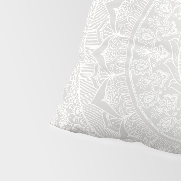 Mandala Soft Gray Pillow Sham Gallery Image 4
