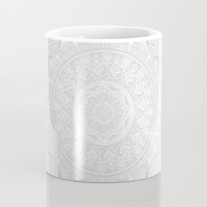 Mandala Soft Gray Coffee Mug Gallery Image 4