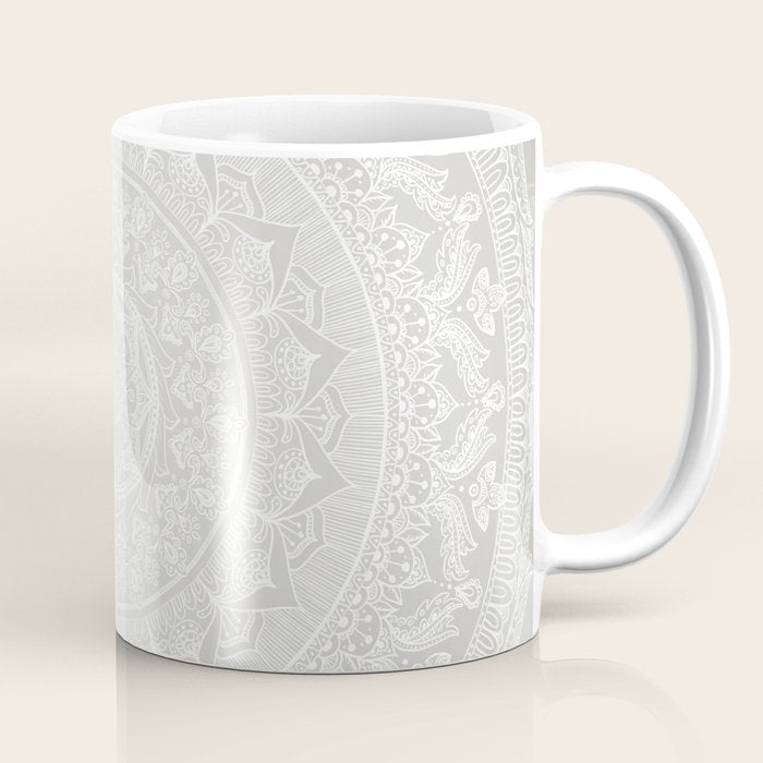 Mandala Soft Gray Coffee Mug Gallery Image 1