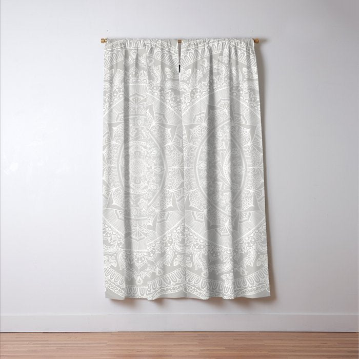 Mandala Soft Gray Window Curtain Gallery Image 3