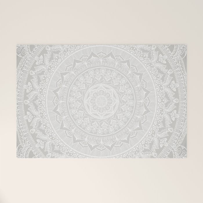 Mandala Soft Gray Welcome Mat Gallery Image 1