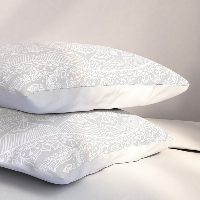 Mandala Soft Gray Pillow Sham Gallery Image 3