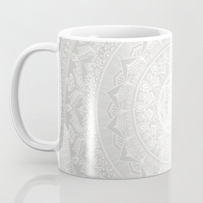 Mandala Soft Gray Coffee Mug Gallery Image 3