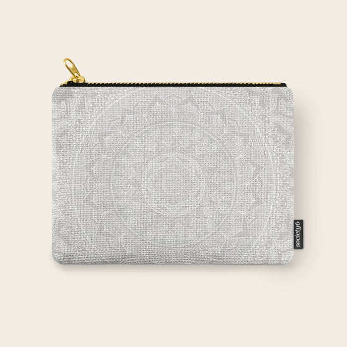 Mandala Soft Gray Carry All Pouch Gallery Image 1