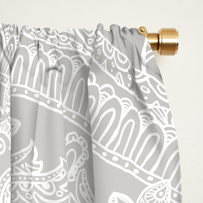 Mandala Soft Gray Window Curtain Gallery Image 2