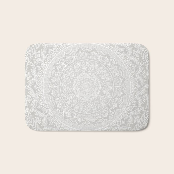 Mandala Soft Gray Bath Mat Gallery Image 1