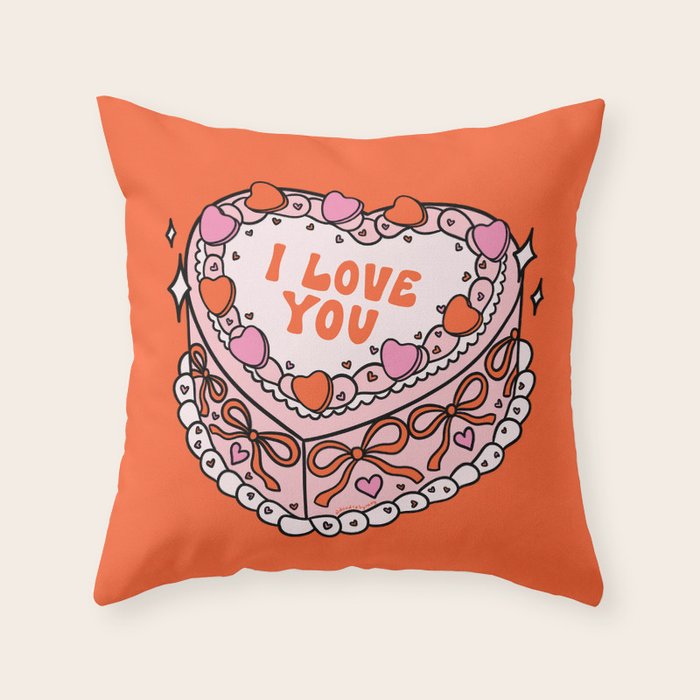 Valentine Cake Throw Pillow Gallery Image 6