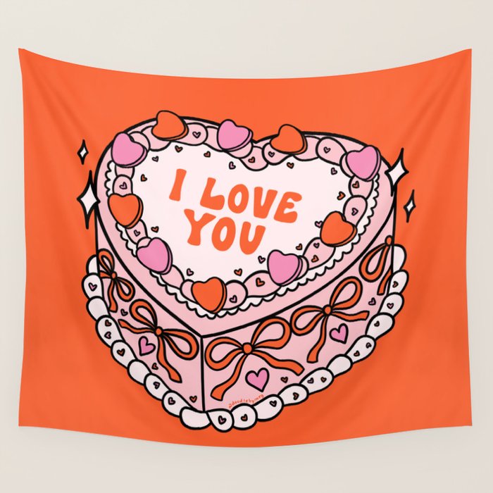 Valentine Cake Wall Tapestry Gallery Image 4