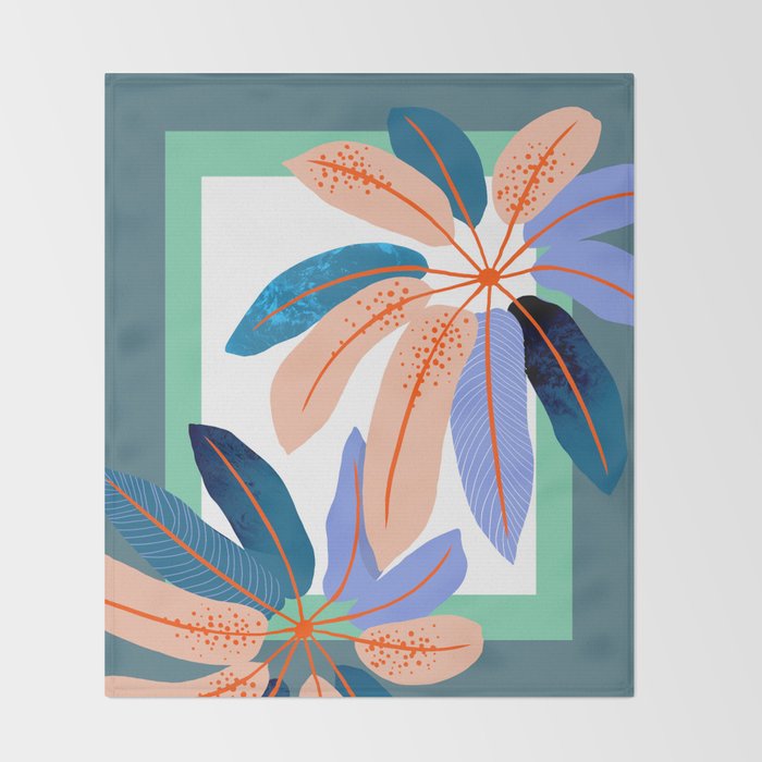 tropical plants Throw Blanket Gallery Image 2