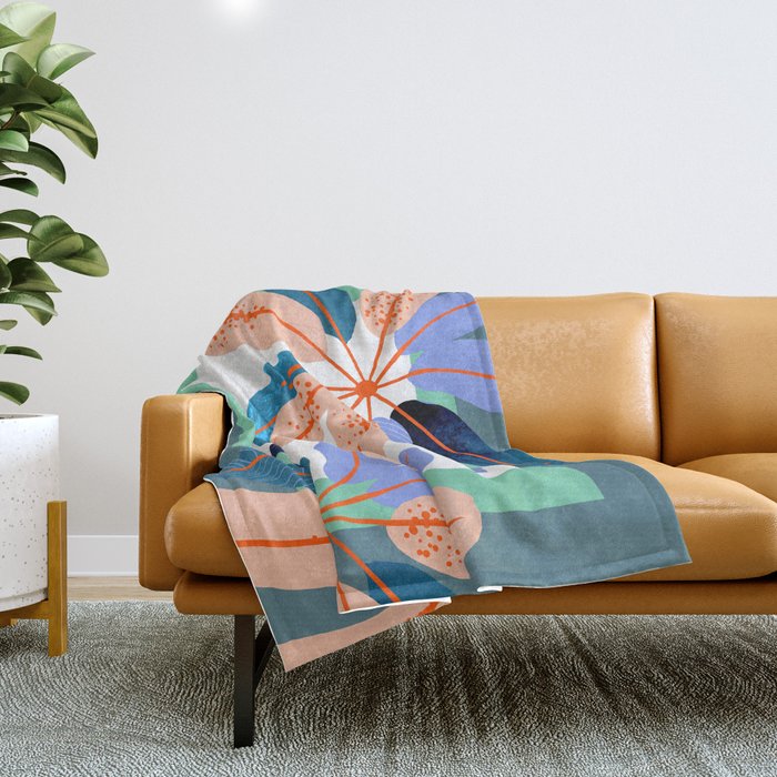 tropical plants Throw Blanket Gallery Image 1