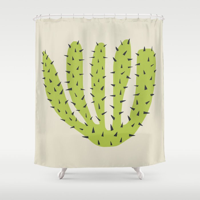 Matisse Inspired Light Green Shape Shower Curtain Gallery Image 1