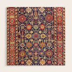 Afshan Shirvan Kelleh East Caucasus Rug Print Wood Wall Art Gallery Image 1
