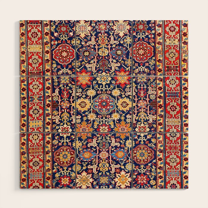Afshan Shirvan Kelleh East Caucasus Rug Print Wood Wall Art Gallery Image 1