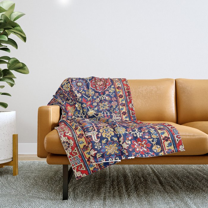 Afshan Shirvan Kelleh East Caucasus Rug Print Throw Blanket Gallery Image 1