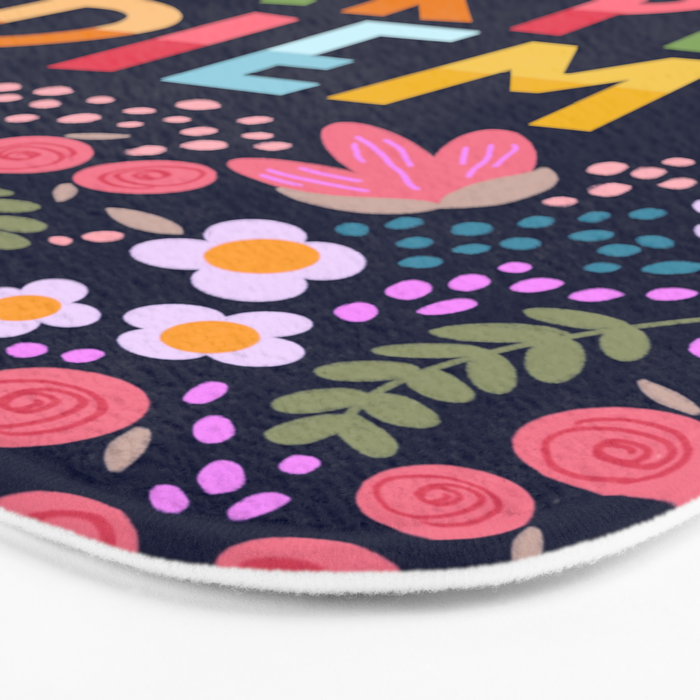 Carpe diem floral Bath Mat Gallery Image 3