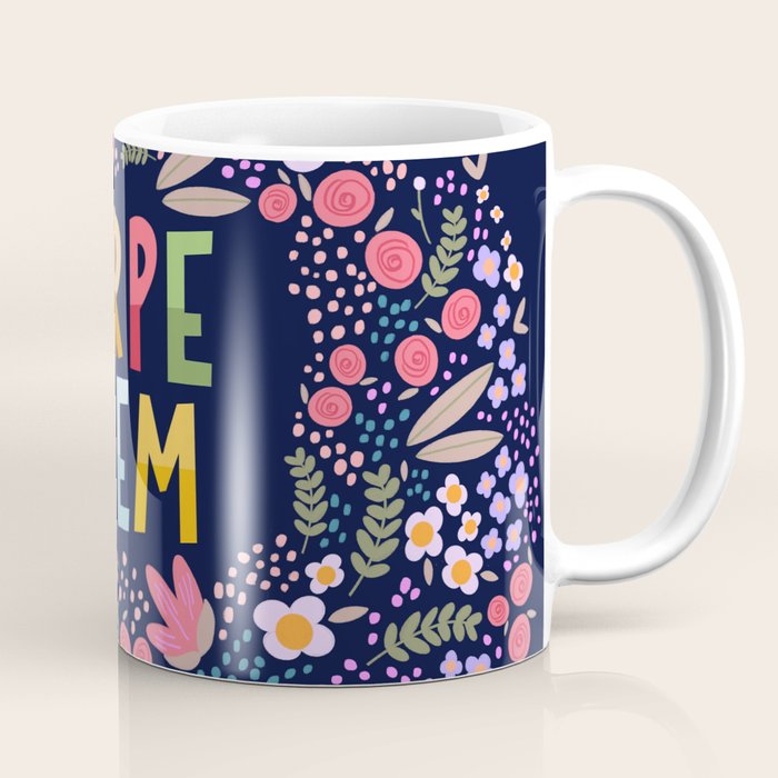 Carpe diem floral Coffee Mug Gallery Image 1