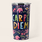 Carpe diem floral Travel Mug Gallery Image 1