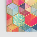 Crystal Bohemian Honeycomb Cubes - colorful hexagon pattern Poster Gallery Image 3
