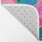 Crystal Bohemian Honeycomb Cubes - colorful hexagon pattern Bath Mat Gallery Image 2