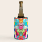 Crystal Bohemian Honeycomb Cubes - colorful hexagon pattern Wine Chiller Gallery Image 1